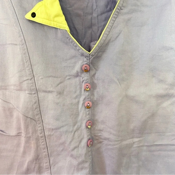 Jamie Sadock Golf Tennis Top size XL Yellow Purple Sleeveless Buttons - Picture 2 of 8